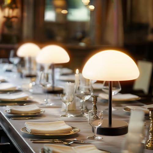 Mushroom RGB LED Mood Lamp - 16 Color Changing Rechargeable Night Light with Remote, 4000mAh Battery Portable Waterproof Decor Lighting for Bedroom, Garden, Bathroom, Party Ambiance