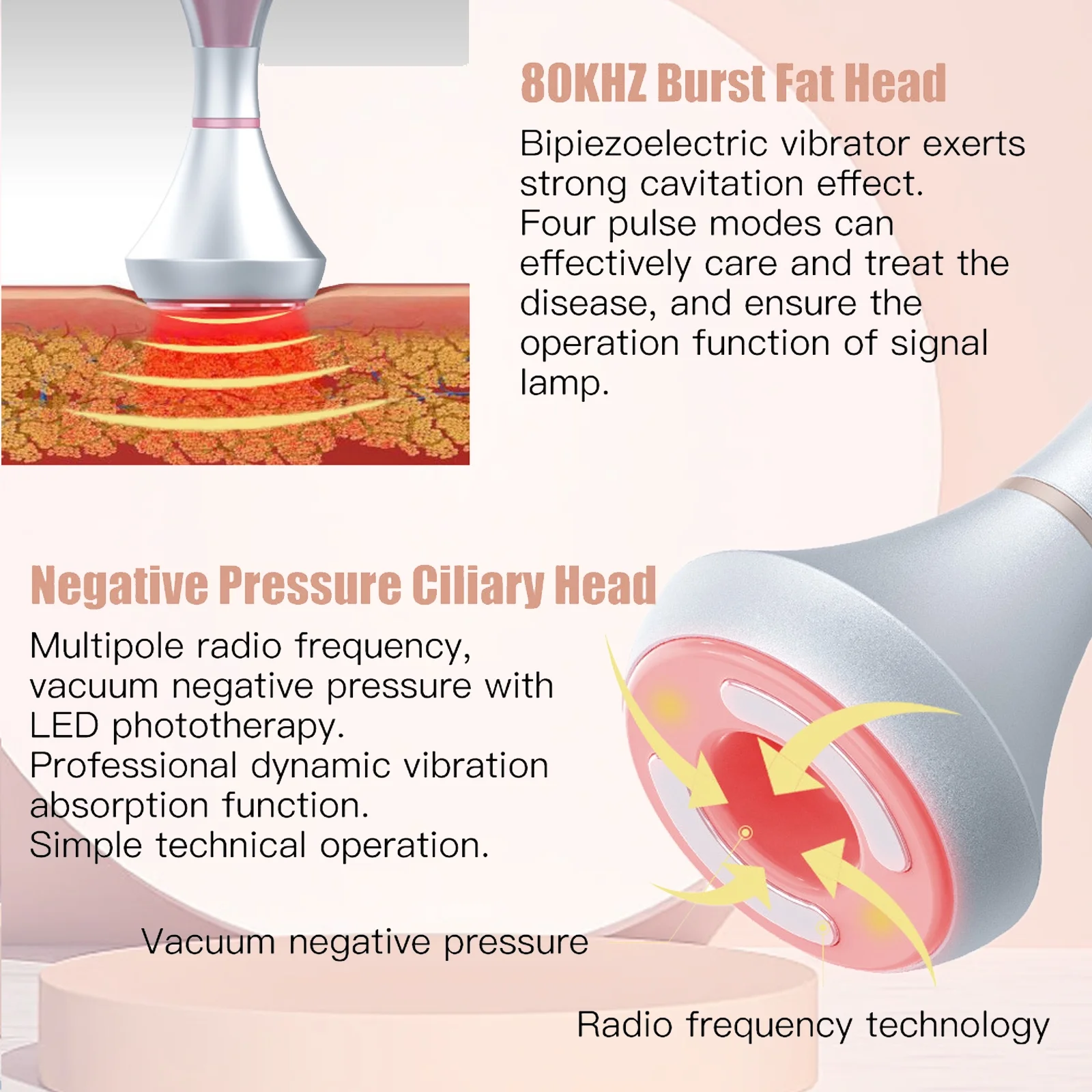 6 in 1 Cavitation Machine 80K RF Body Slimming Skin Lifting Vacuum Machine Radio Skin Frequency Facial Care Beauty Machine