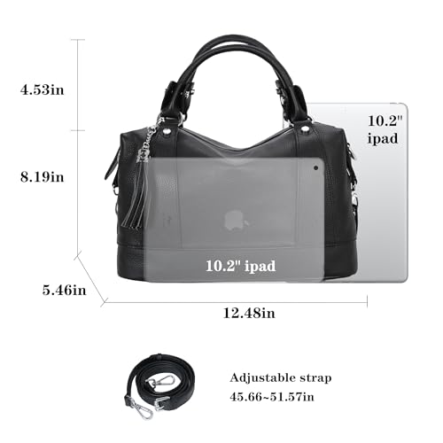 HESHE Womens Genuine Leather Handbags Purse Crossbody Satchel Tote Bags Ladies Real Leather Bags