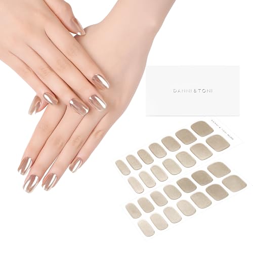 DANNI & TONI Semi Cured Gel Nail Strips Christmas Santa Claus Snowflakes Cat Eye Gel Nail Wraps 28 Stickers | Mistletoe Meow