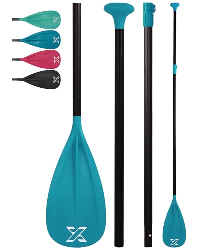 ZLX Paddle Board Paddle, 3 or 4 Piece Adjustable SUP Paddle, Detachable Floating Kayak Paddles, Lightweight Oar with Premium Durable Fiber Blade, for Paddleboard, Surfing, Water Sports Enjoyment