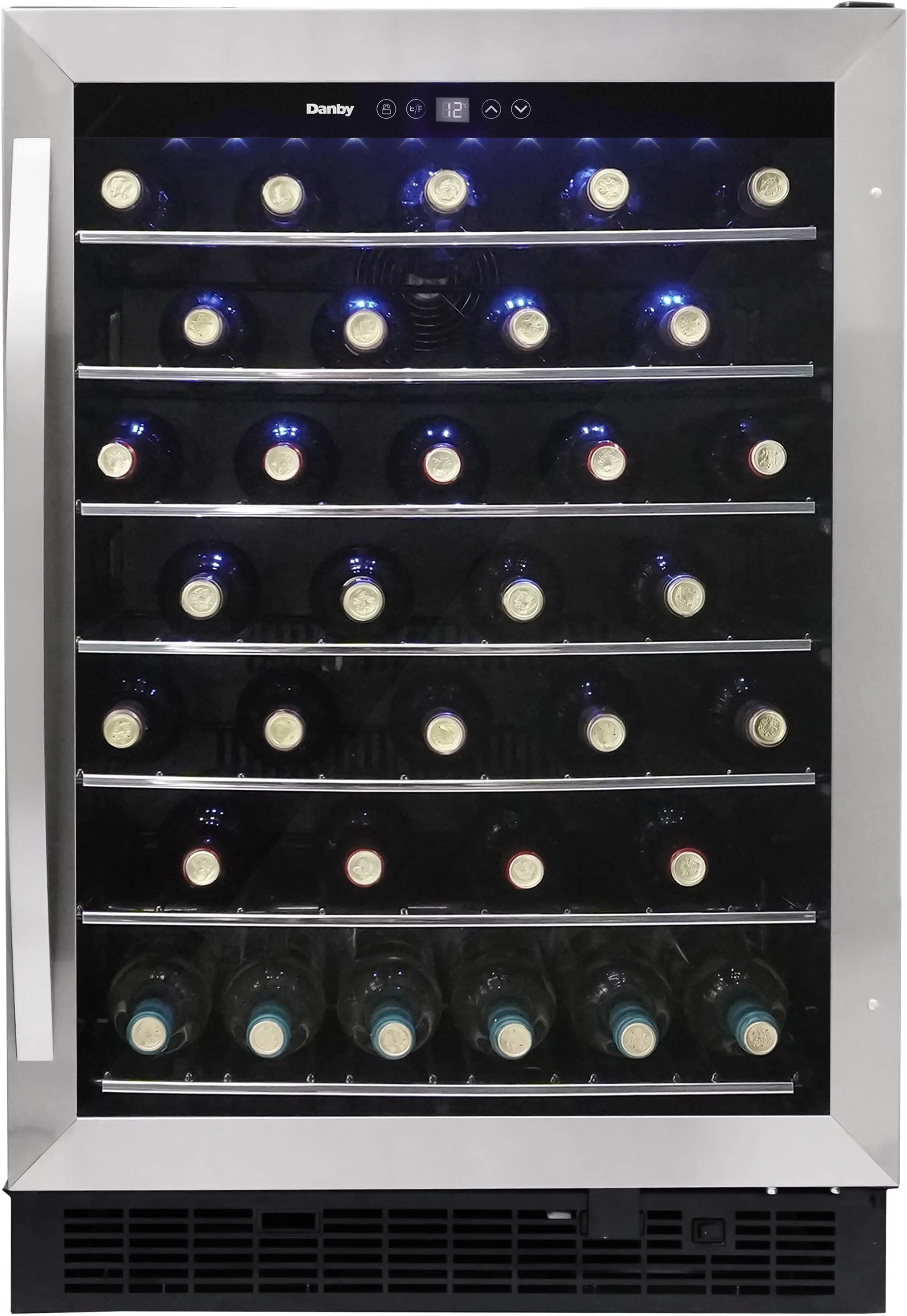 Danby DWC057A1BSS 5.7 Cu. ft. Built-In Beverage Center, Holds 60 Bottles, Single Zone Under Counter Wine Fridge in Stainless Steel