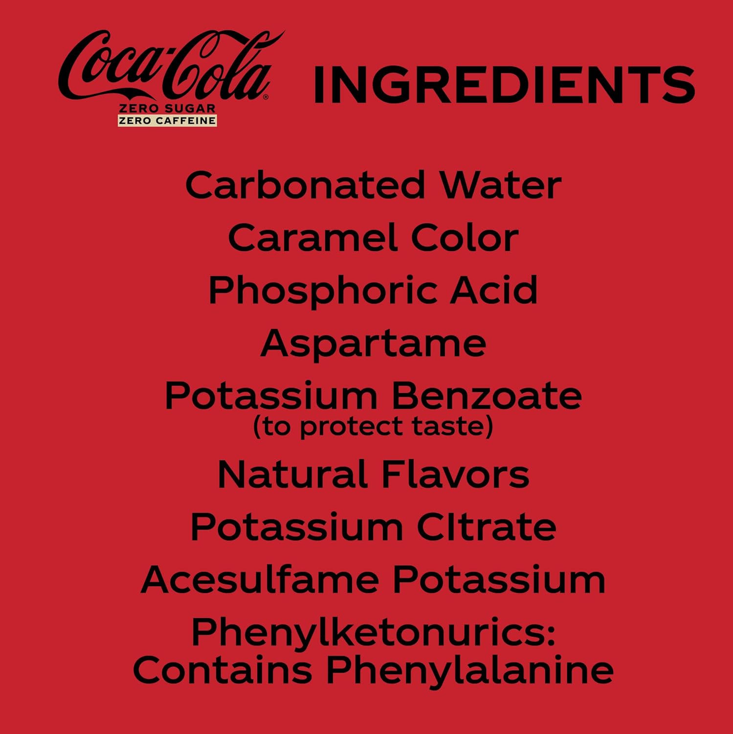 Coca-Cola Zero Caffeine-Free Soda, 12 Fl Oz (pack of 12)