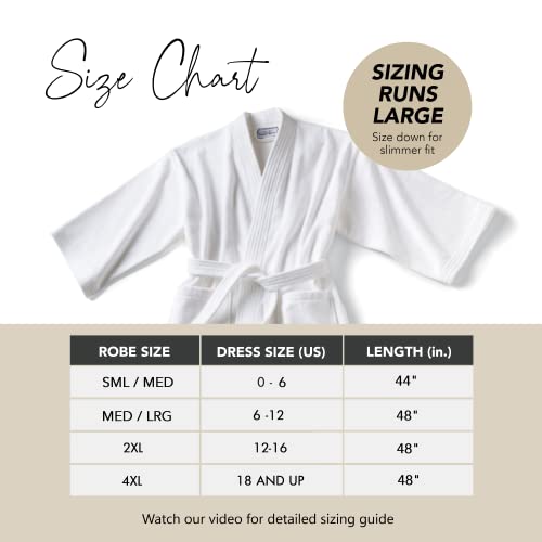 Womens Terry Cloth Bathrobe by Boca Terry, Cotton Spa Robes, Plush Hotel Bath Robe, M/L, 2X, 4X