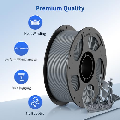 ANYCUBIC PLA+ 3D Printer Filament Bundle, PLA Plus 1.75mm Dimensional Accuracy +/- 0.02mm, Fit Most FDM 3D Printers, 1KG Spool, 2KG Gray+Gray