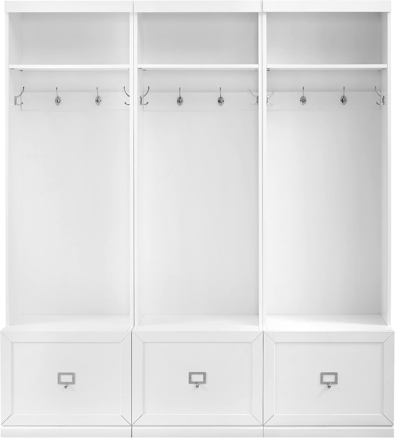 Crosley Furniture Harper 3-Piece Entryway Set with 3 Hall Trees, White