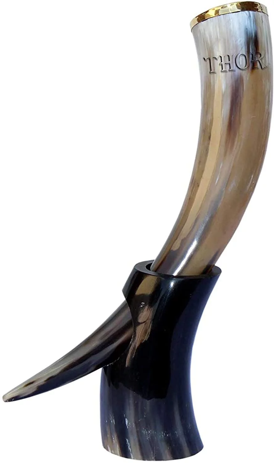 Drinking Horn Mug Working For Beer Wine Handmade Design Mug Natural