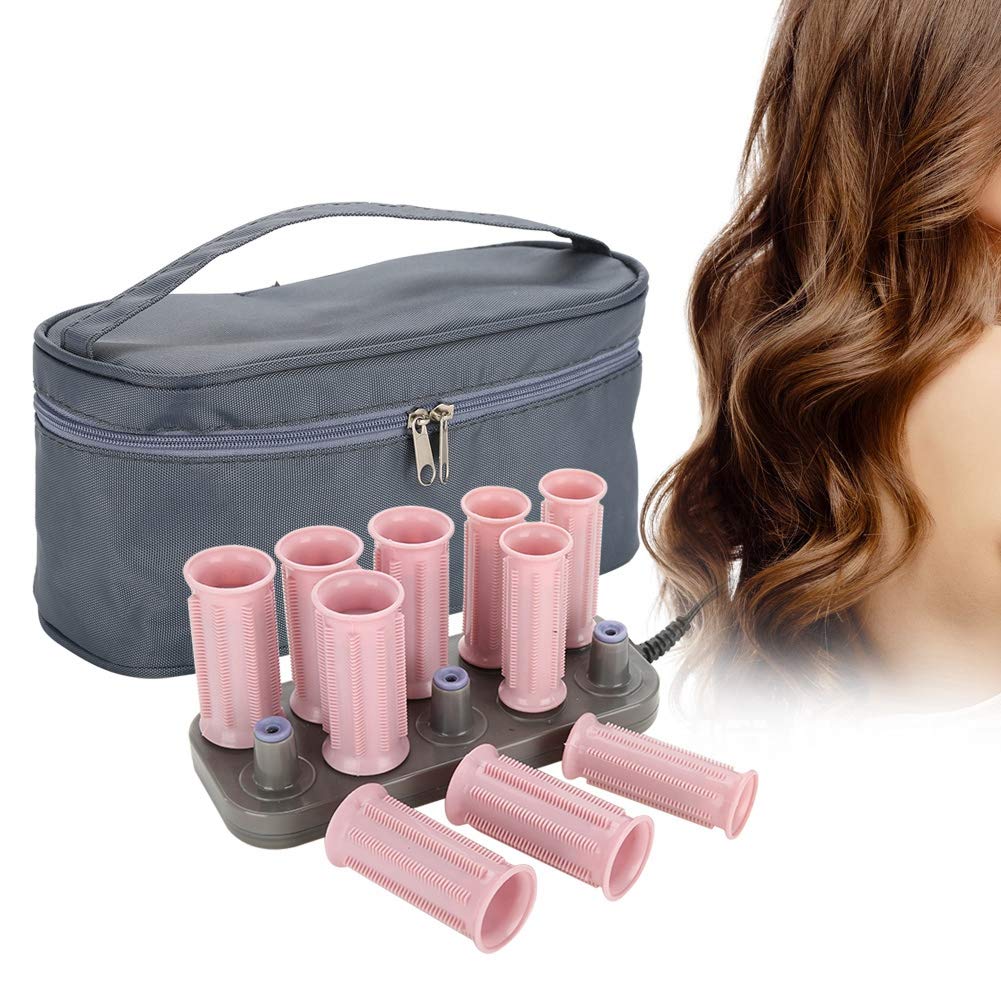 Instant Heat Compact Hot Rollers, for On-the- Styling, 10pcs Professional Electric Heating Curling Hot Rollers Iron Curling Barrel Hair Styling Tool for Women's Hair