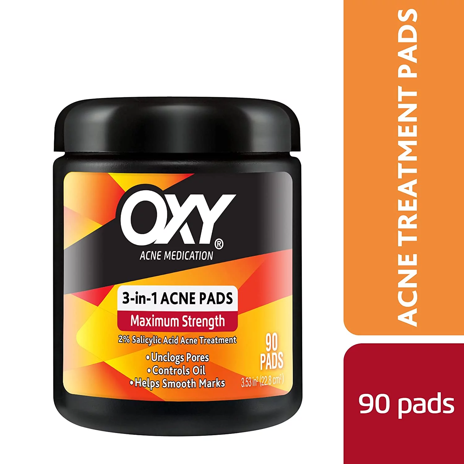 6 Pack Oxy Maximum Action 3-In-1 Acne Treatment Pads, 90 Count Each