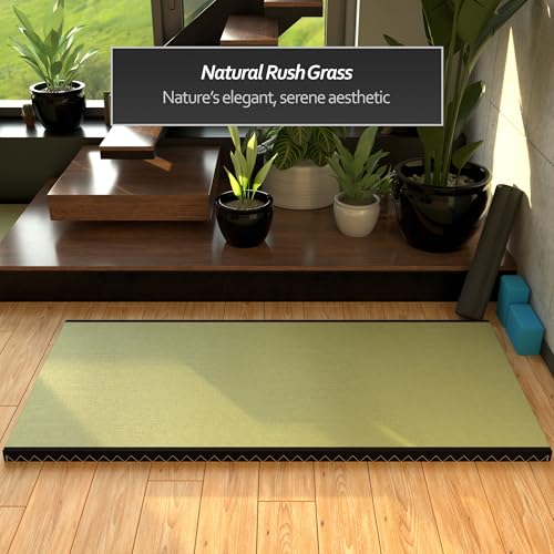 Red Lantern Half Tatami Mat, 1/2 US Queen (30 in x 80 in), Straw