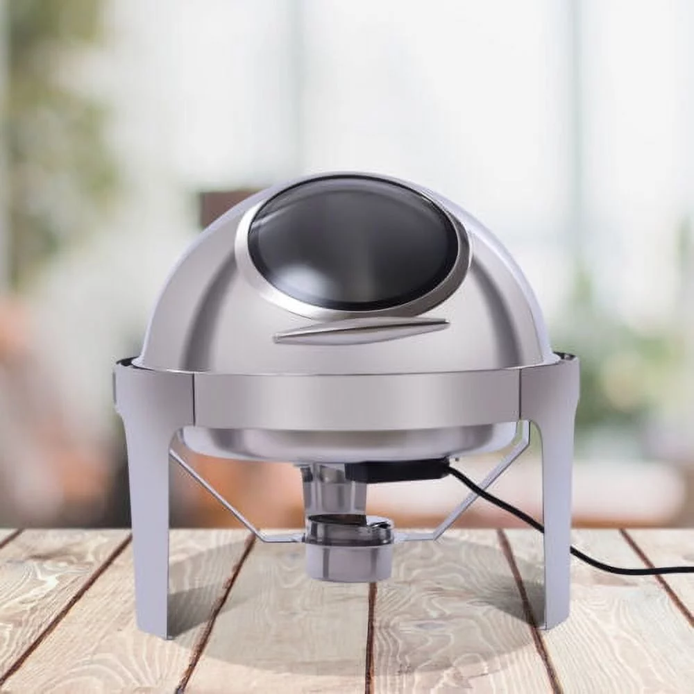 OUKANING 6L/6.3qt Round Chafing Dish Set Stainless Steel Chafer and Food Warmer Gourmet Buffet Catering 55-85℃ 110V