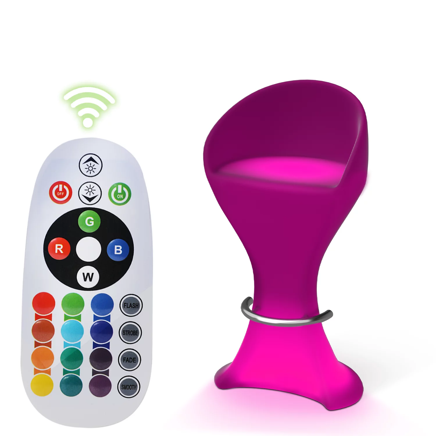 Magshion LED Light Up Bar Stool Modern Lighting Barstool RGB 16 Color Changing Chair with Remote & Footrest, Dimmable Decorative Chair for Pub Cafe Cocktail Party