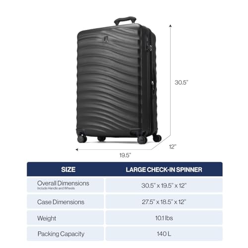 Travelpro Maxlite Air V2 Hardside Expandable Carry on Luggage, 8 Spinner Wheels, Lightweight Hard Shell Suitcase, TSA lock, Black, Carry On 21-Inch