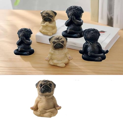Meditating Pug Statue Large Size,Yoga French Bull Dog Statue,French Bulldog Garden Puppy Statue Ornament,Meditation Sitting Dog Statue Garden,Outdoor Garden Buddha Dog Statues,Gift for Pug Lovers