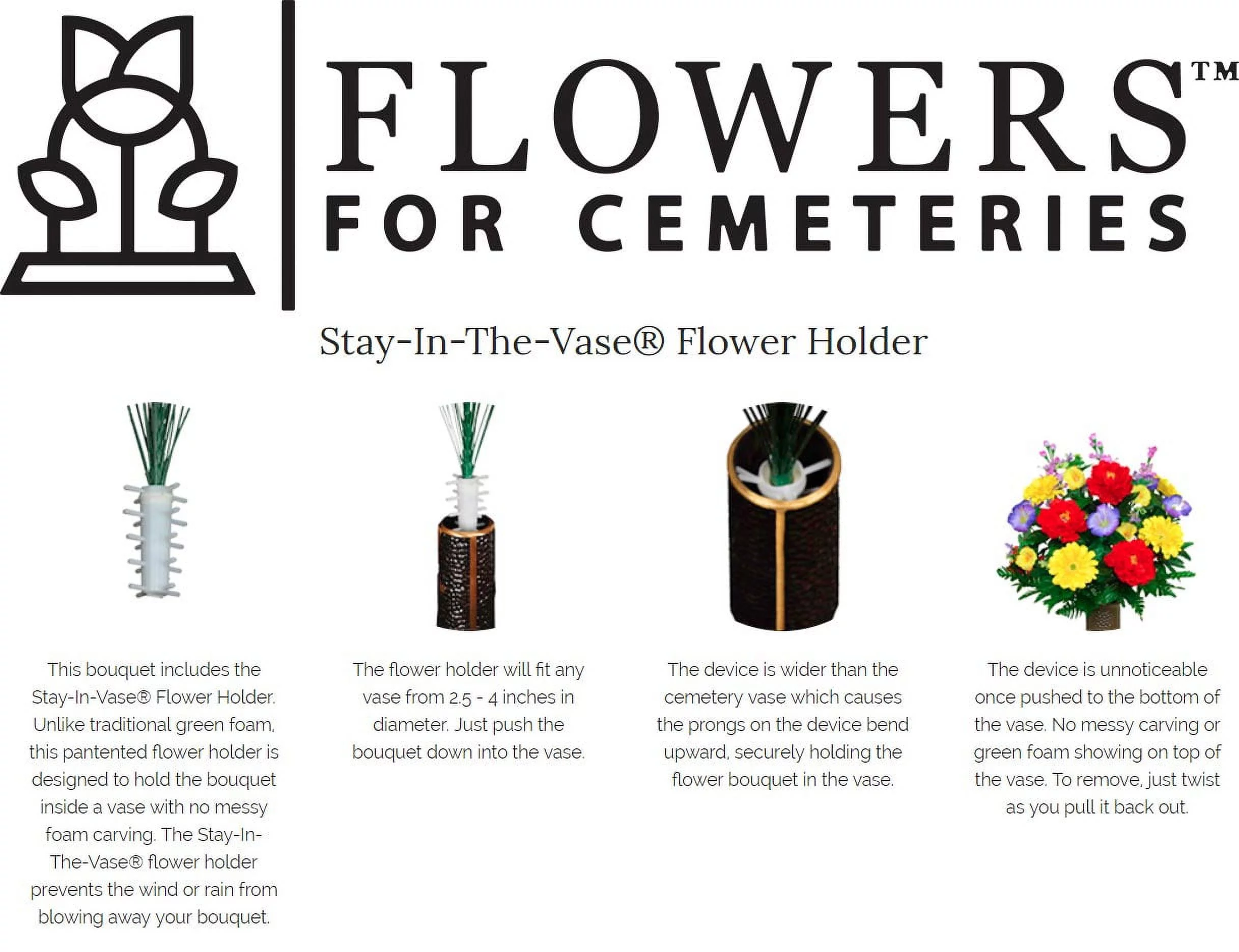 Sympathy Silks Artificial Spring Cemetery Flowers Purple Lily and Yellow Peony Bouquet