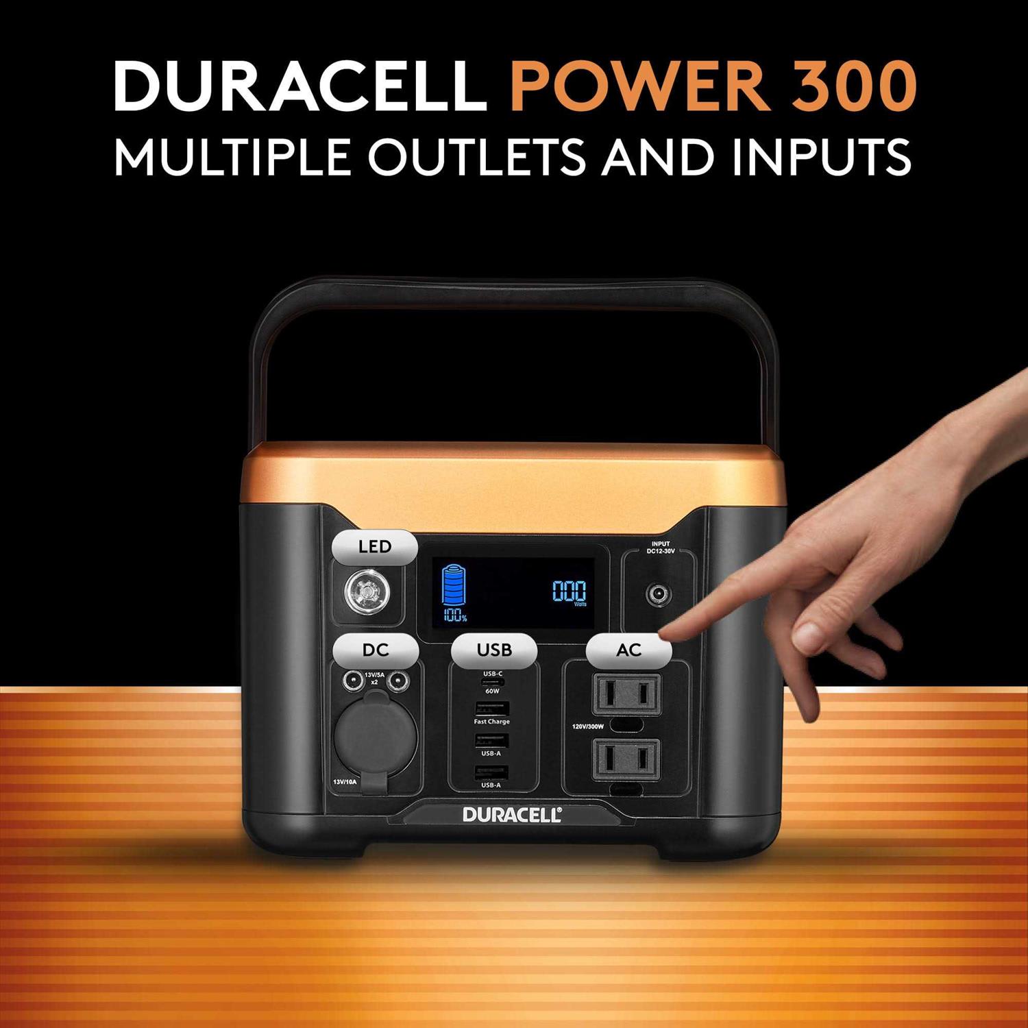Duracell Portable Power Station 300 Lithium Battery Backup for Emergency Kits