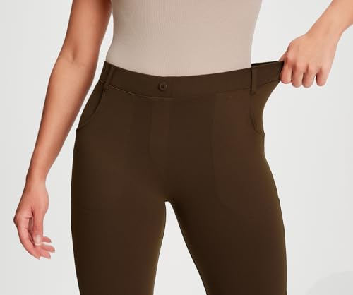 Yogipace,Belt Loops,Women's Petite/Regular/Tall Straight Leg Yoga Dress Pants