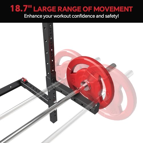 2.36'' x 2.36'' Folding Squat Rack Wall Mounted with Adjustable Pull-Up Bar, J-Hooks,Safety Arm,Dipping bar，with Simth System
