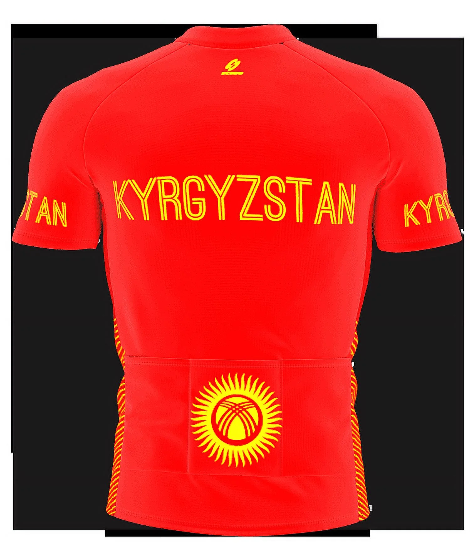 Kyrgyzstan Full Zipper Bike Short Sleeve Cycling Jersey  for Men - Size XS