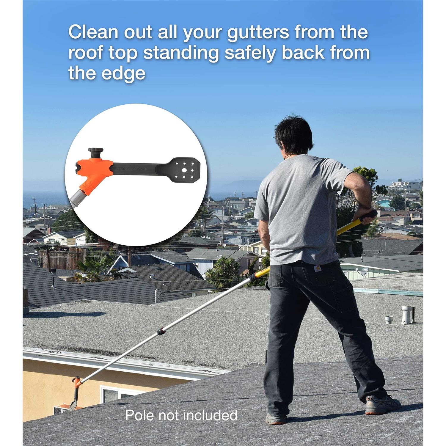 MCCAULEY Gutter Cleaner PRO, Gutter Cleaning from The Ground, Plus Clean from roof and Ladder, and Clean Off Gutter Guards from The Ground