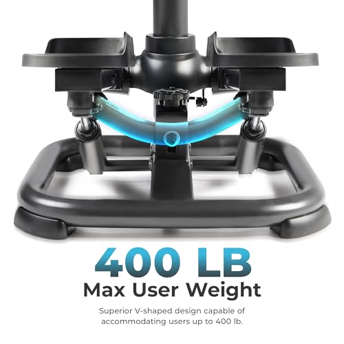 Sunny Health & Fitness 2-in-1 Premium Power Stepper with Resistance Bands, Low-Impact Cardio, Space-Saving, Height-Adjustable, with Enhanced Bluetooth Connectivity with Free SunnyFit App