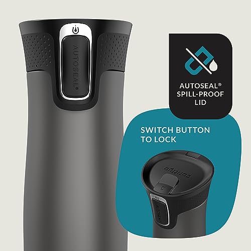 Contigo AUTOSEAL West Loop Vacuum-Insulated Stainless Steel Travel Mug with Easy-Clean Lid 20 oz Sake