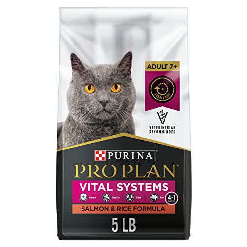 Purina Pro Plan Vital Systems Salmon and Rice Formula Senior Cat Food Dry 4-in-1 Formula - 5 lb. Bag
