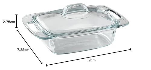 Pyrex Easy Grab 2-Qt Glass Casserole Dish with Lid, Tempered Glass Baking Dish with Large Handles, Dishwashwer, Microwave, Freezer and Pre-Heated Oven Safe