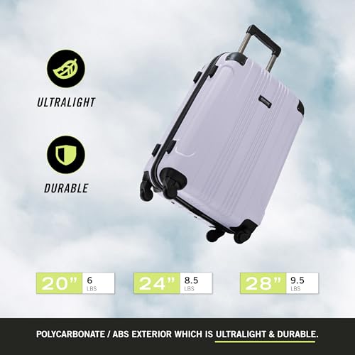 Kenneth Cole REACTION Out of Bounds Lightweight Hardshell 4-Wheel Spinner Luggage, Cobalt Blue, 20-Inch Carry On