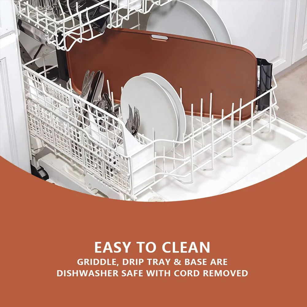 Nonstick Ceramic Electric Griddle - 200 Square Inch Cooking Surface