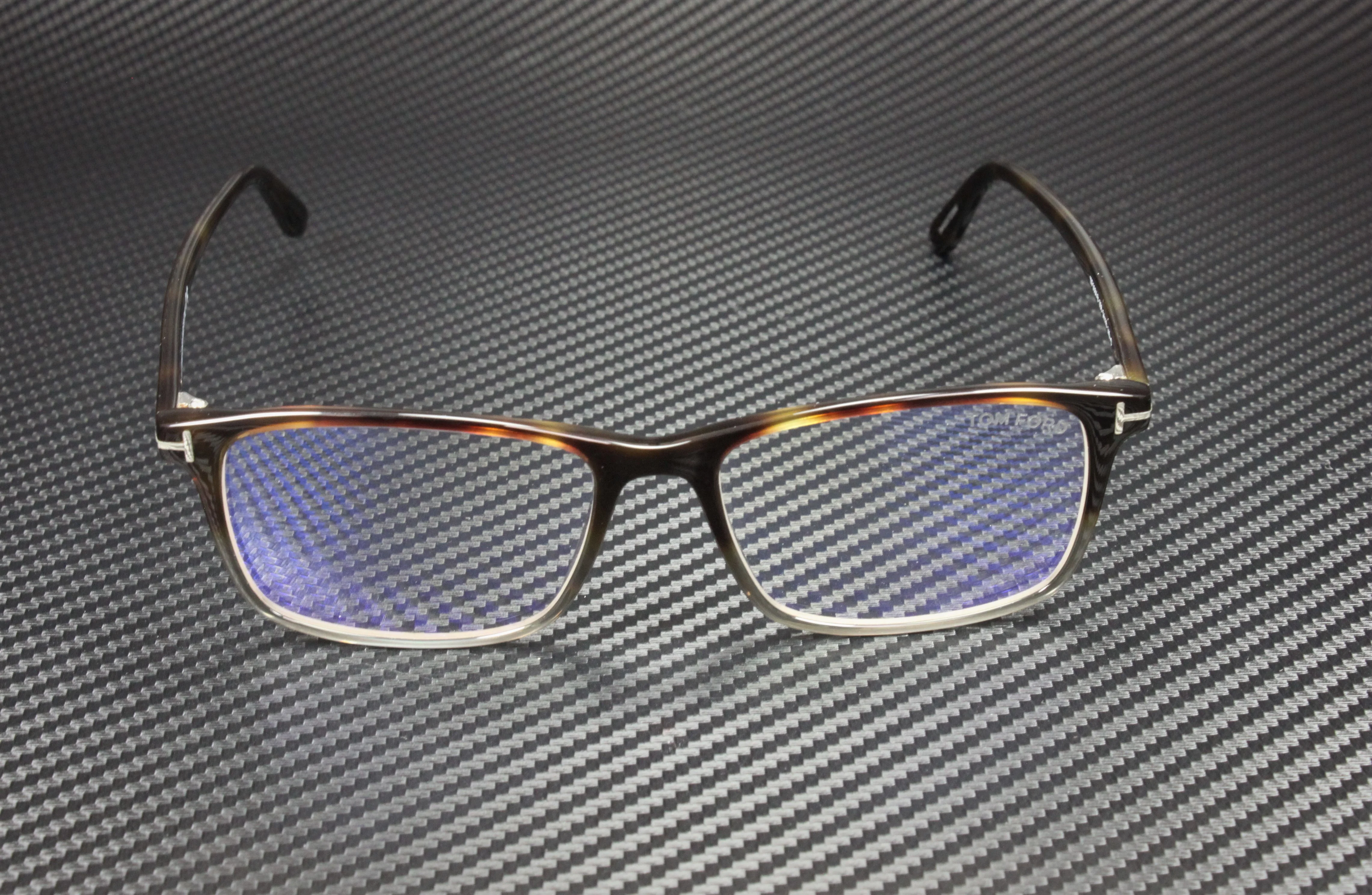 Tom Ford FT5584-B 056 Havana Clear Lens Plastic 54 mm Men's Eyeglasses