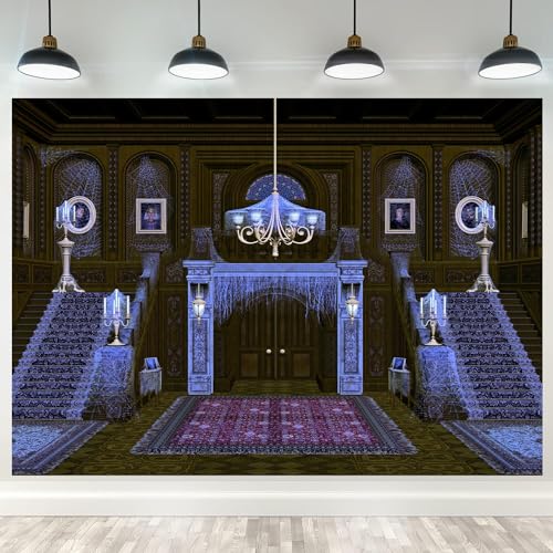 Haunted Mansion Backdrop 12x10ft,Spooky and Deserted House Backgrounds Halloween Party Decoration Banner Halloween Photo Booth Backdrop for Kids Adults