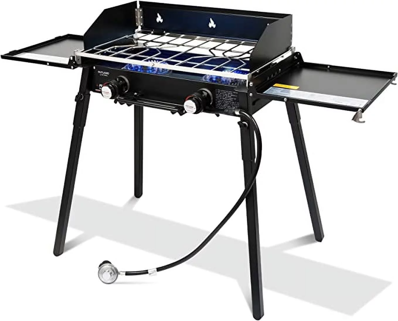 Outland Living Portable Camping Mini Stove - Stainless Steel Travel Grill with 2 Propane Gas Burners for Outdoor Cooking