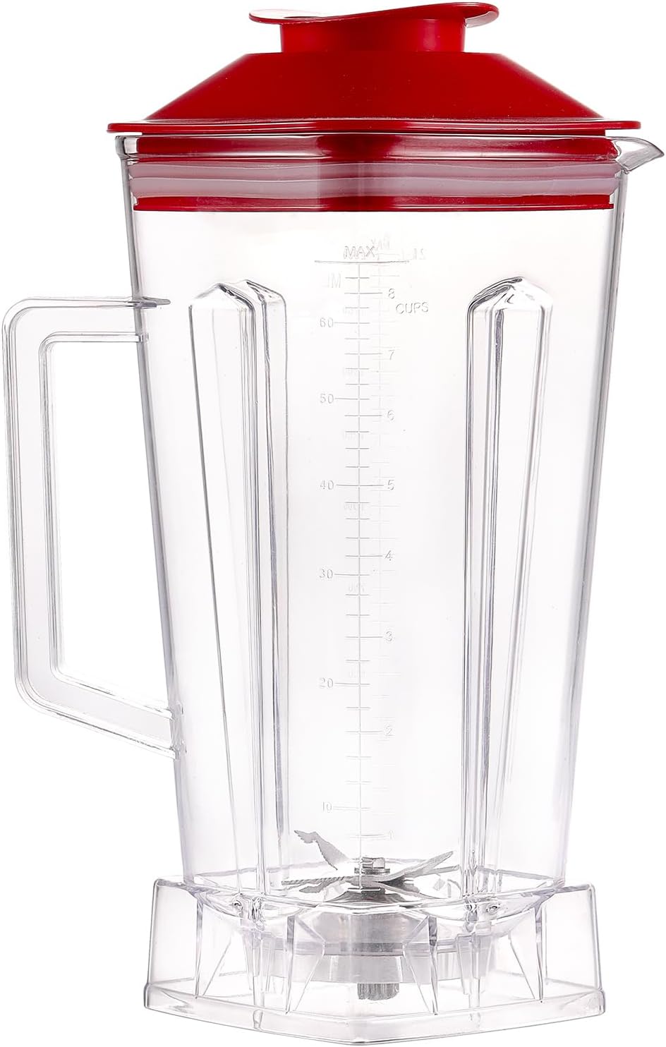 64 OZ Container Blender Pitcher for Vitamix 5000 5200 6300 760 Blender Jar Cup Replacement Parts Accessories with Red Lid