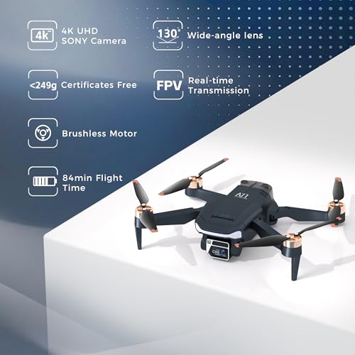 2650 ft Long Range Super Enduring Brushless Motor Drone with 84 Mins Super Long Flight Time, Drone with 4K HD Camera for Beginners, CHUBORY A77 WiFi FPV Quadcopter, Follow Me, Auto Hover, 3 Batteries