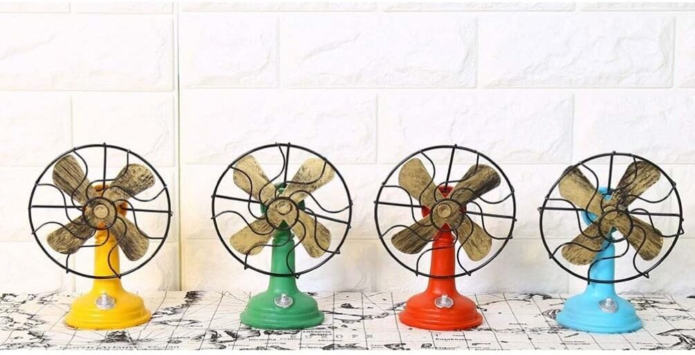 Oscillating Vintage Fan Plastic Standing Fan Retro Table Top Fan Model Antique Household Fans Desk Top Fan Old Fashion Classic Green