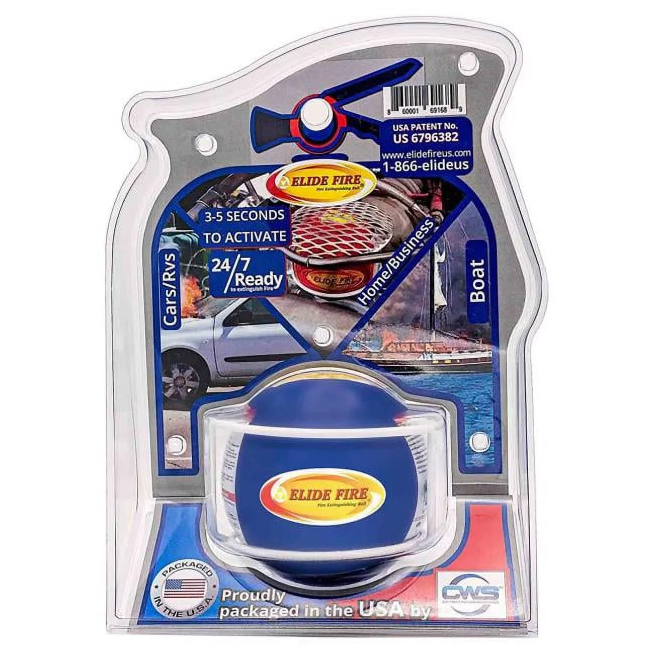 Elide Fire ELYB4 4 in. Elide Fire Ball Blister Mounting Bracket, Blue