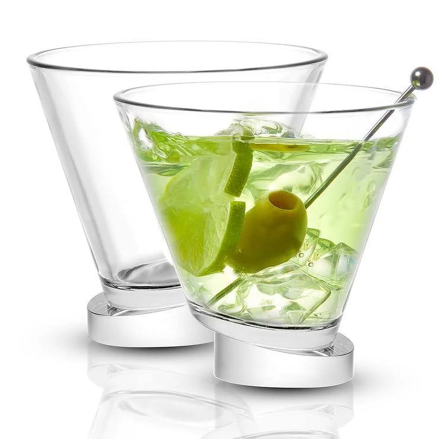 JoyJolt Award Winning Aqua Vitae Round Martini Glasses (Set of 2)