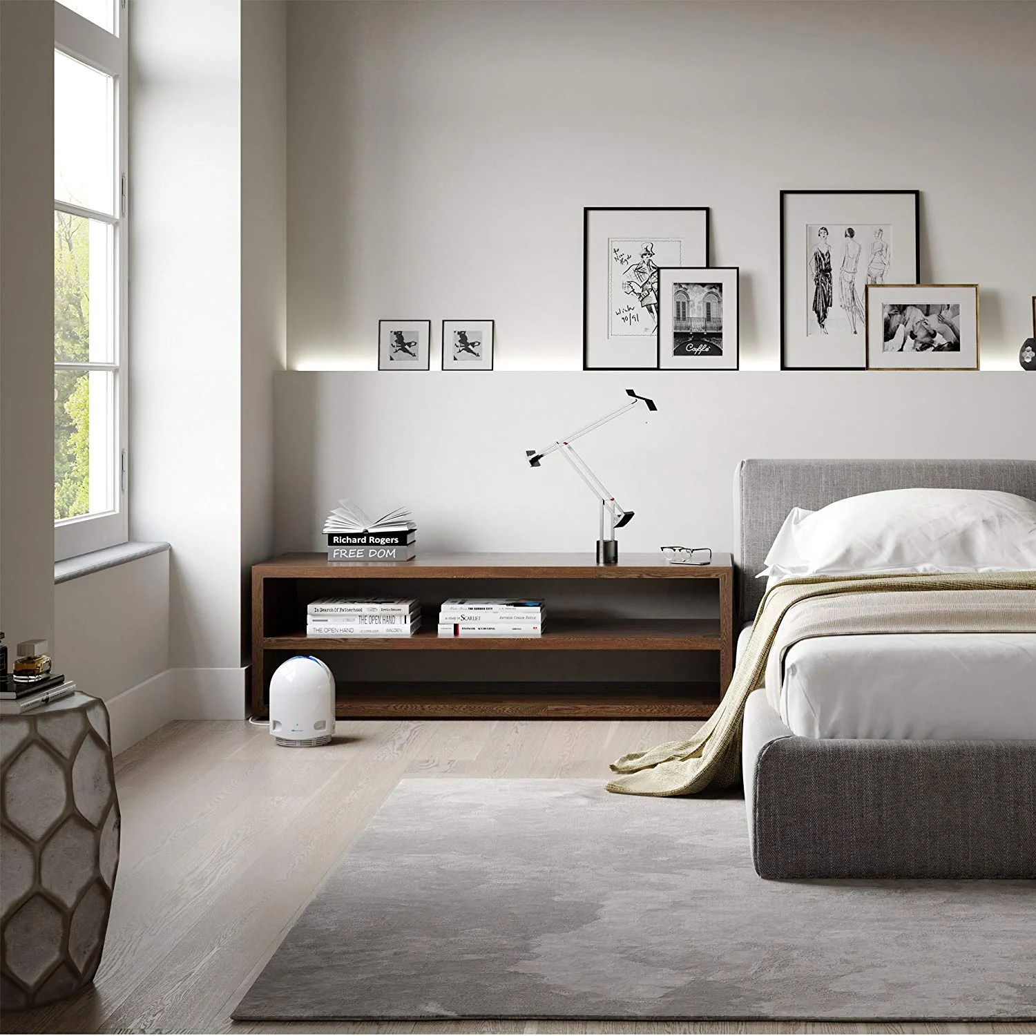 Airfree P1000, 450 Sq. ft, Filter-Free Technology, Patented Thermodynamic TSS Air Purifier, White, Destroys Mold