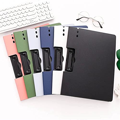 File Folders A4 File Folder Clipboard Writing Pad Memo Clip Board Double Clips Test Paper Storage Organizer School Supplies Office Stationary Document Organizer (Color : Bianco)