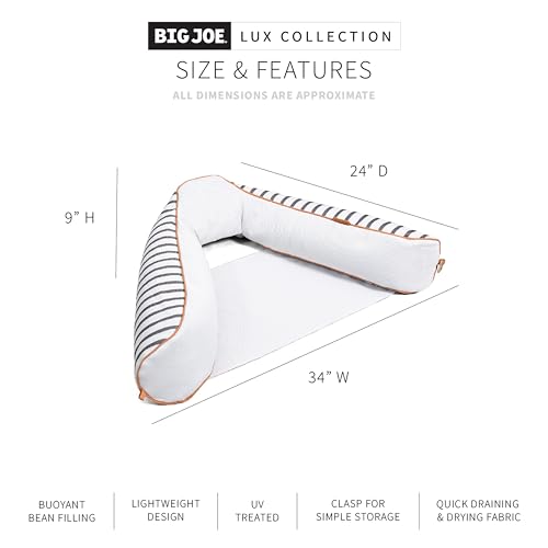 Big Joe Noodle Sling, No Inflation Needed, Pool Float with Armrests, Quick Draining Fabric, Cup Holder