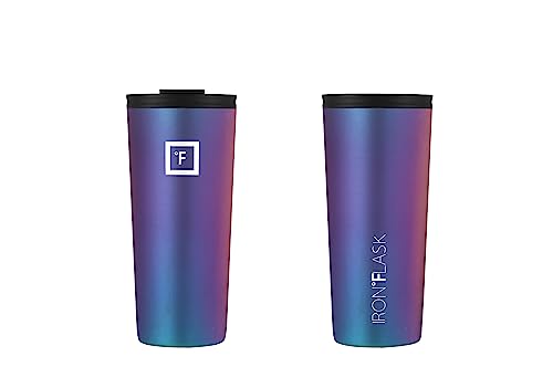 IRON °FLASK Classic Tumbler - Vacuum Insulated Stainless Steel Water Bottle, Double Walled, Drinking Cup, Insulated Travel Mug (Cotton Candy, 24 oz Solid Lid)