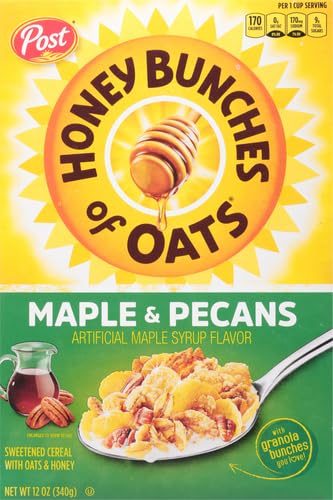 Honey Bunches of Oats Honey Roasted, Heart Healthy, Low Fat, made with Whole Grain Cereal, Pack of 4