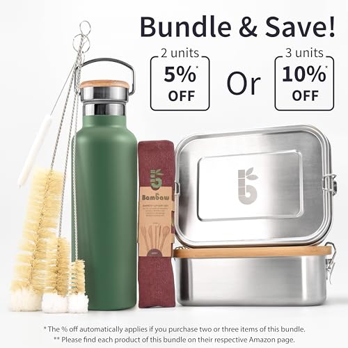 Bambaw 32 oz Water Bottle | Insulated Water Bottles | Water Bottle Stainless Steel | Insulated Travel Water Bottle | Insulated Water Bottle | Stainless Steel Water Bottles | 1 Liter Water Bottles