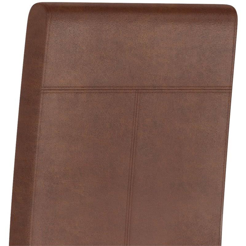 Simpli Home Acadian Distressed Saddle Brown Parson Dining Chair (Set of 2)