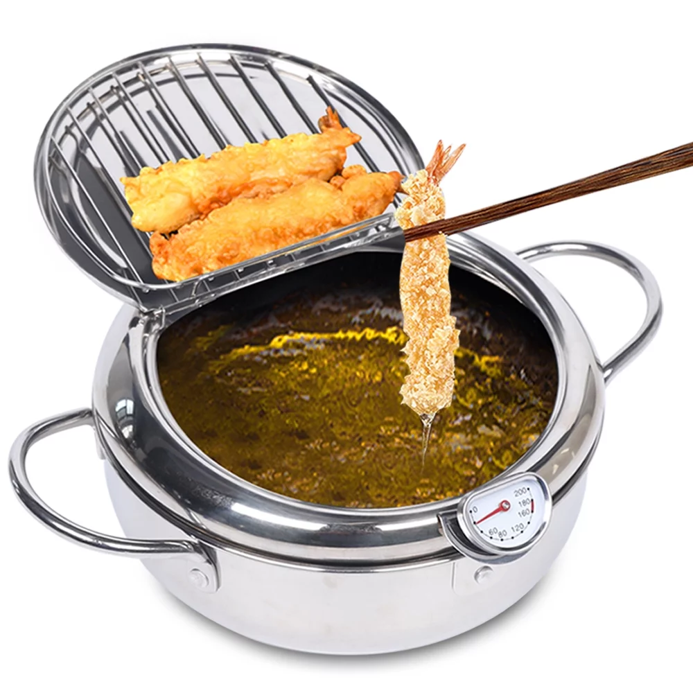 DENEST 2.2L Japanese Style Deep Fryer 304 Stainless Steel
