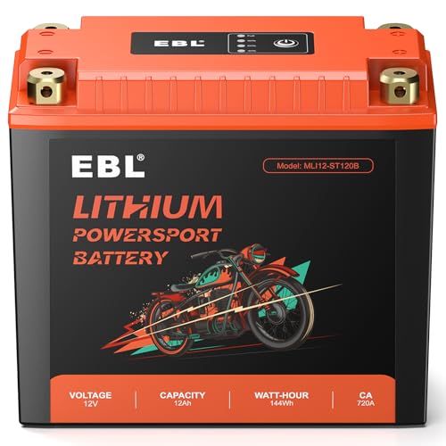 EBL YTX30L-BS Lithium Motorcycle Battery 12V 18Ah 1080A LiFePO4 with BMS, Powersports Battery for ATV, UTV, Motorcycle, Riding Lawn Mower, 4 Wheels, Snowmobile, Small UPS