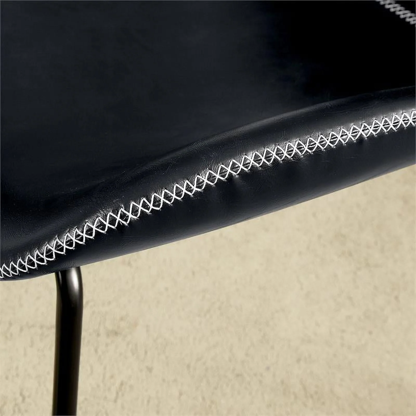 Furniture of America Shara Faux Leather Upholstered Accent Chair in Black