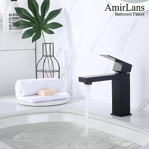 Brushed Gold Vessel Sink Faucet - Tall Single Hole Bathroom Faucet with Pop Up Drain, AML-11411-BG