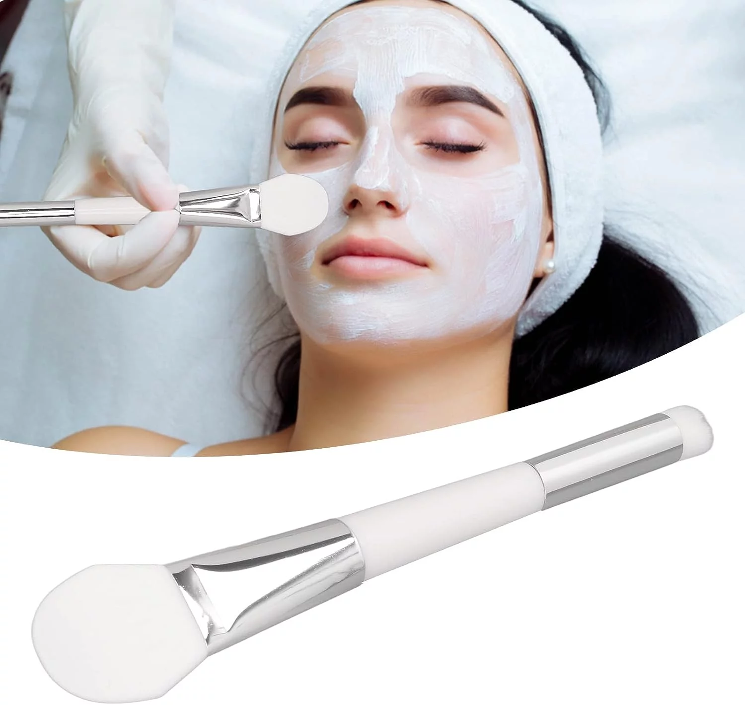 5pcs Double Headed Mask Brushing Mask Applying Silicone Makeup Brush Brush To Clean Nose Face Soft Fashionable Family Beauty Salon